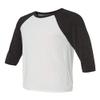 Canvas Unisex 3/4-Sleeve Baseball T-Shirt, Wht Fleck/CHRCL Triblend, Small view 1