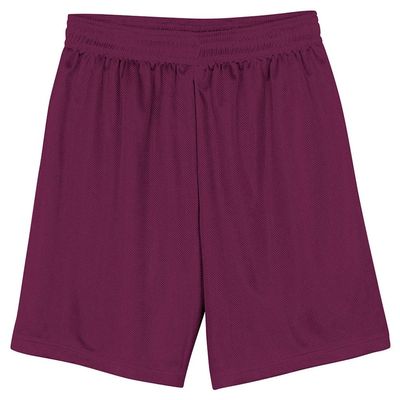 A4 Adult 7" Lined Micromesh Shorts, Maroon, XXX-Large
