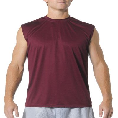 A4 Adult Cooling Performance Muscle T-Shirt, Maroon, Large