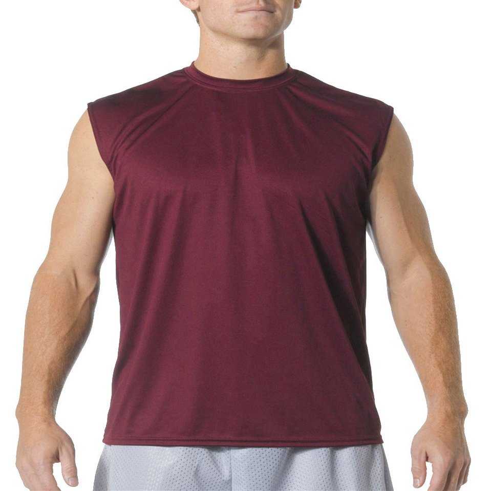 A4 Adult Cooling Performance Muscle T-Shirt, Maroon, Large