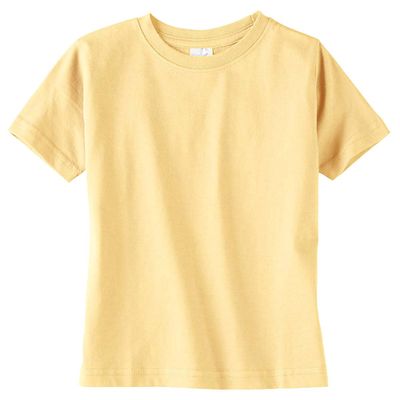 RABBIT SKINS Toddler Soft Ribbed Crewneck Jersey T-Shirt, Butter, 4T