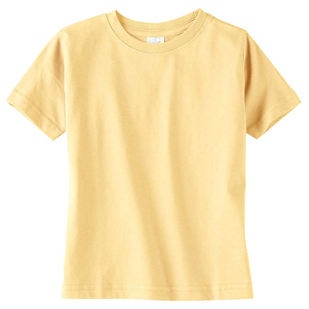 RABBIT SKINS Toddler Soft Ribbed Crewneck Jersey T-Shirt, Butter, 4T