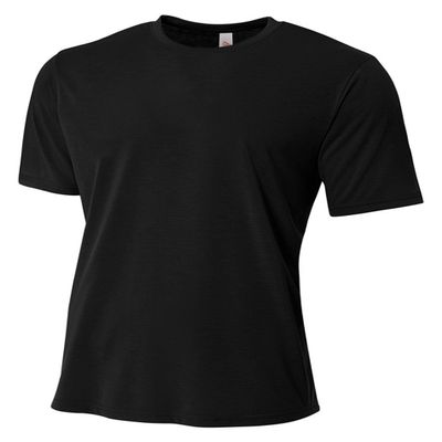 A4 Big Boys' Moisture Wicking Poly T-Shirt, Blk, Medium