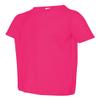 Rabbit Skins Toddler Soft Ribbed Crewneck Jersey T-Shirt, Hot Pink, 4T view 2