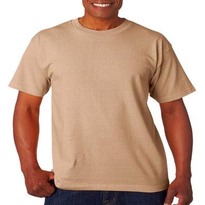 Bayside Adult American Preshrunk Shoulder Taping T-Shirt, Sand, XXXX-Large