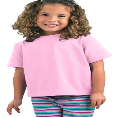 RABBIT SKINS Juvenile Jersey T-Shirt, Pink, 7T