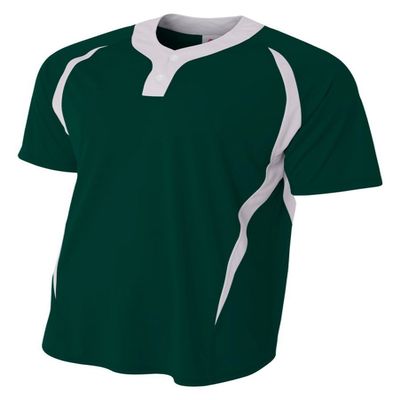 A4 Big Boys' Two-Button Color Block Baseball Henley, Royal/Wht, X-Large