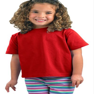 RABBIT SKINS Juvenile Jersey T-Shirt, Red, 5/6T