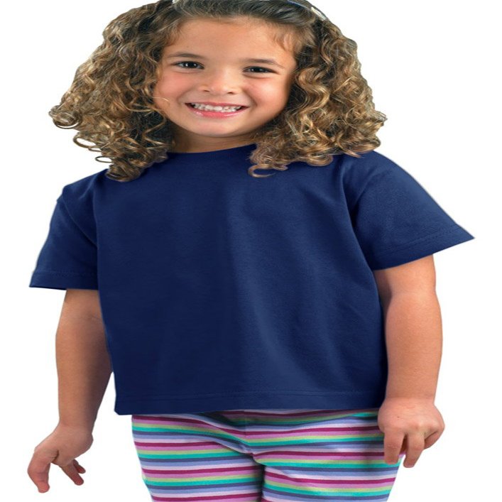Rabbit Skins Juvenile Jersey T-Shirt, Nvy, 5/6T