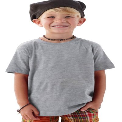 RABBIT SKINS Toddler Soft Ribbed Crewneck Jersey T-Shirt, HTHR (97/3), 2T