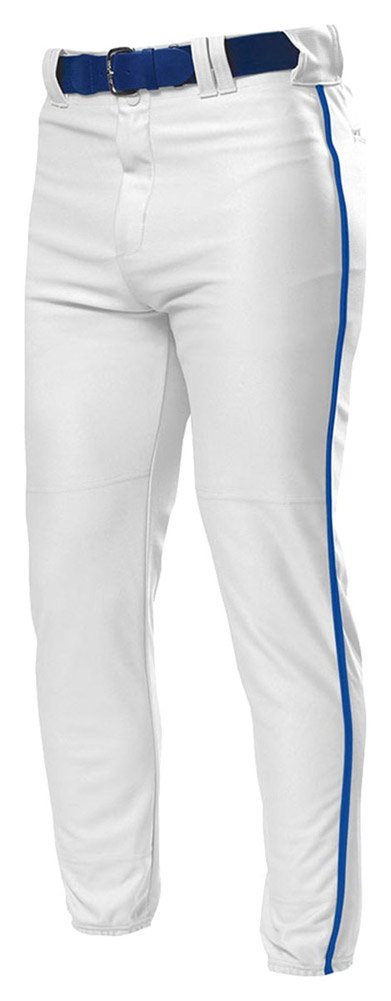 A4 Adult Pro Style Elastic Bottom Baseball Pant, Wht/Royal, Small