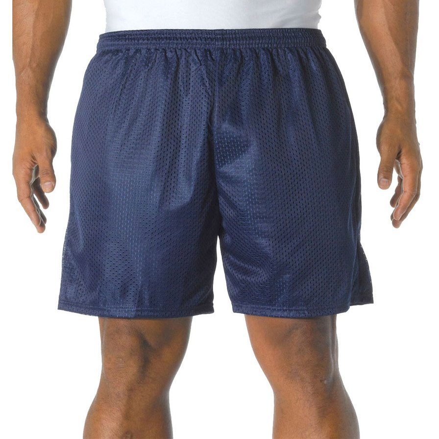 A4 Men's Comfort 7 Inch Lined Tricot Mesh Wicking Short Navy
