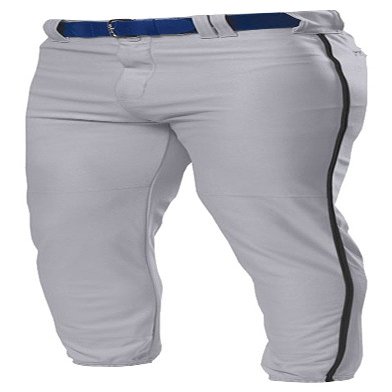 A4 Adult Pro Style Elastic Bottom Baseball Pant, Grey/Blk, X-Large