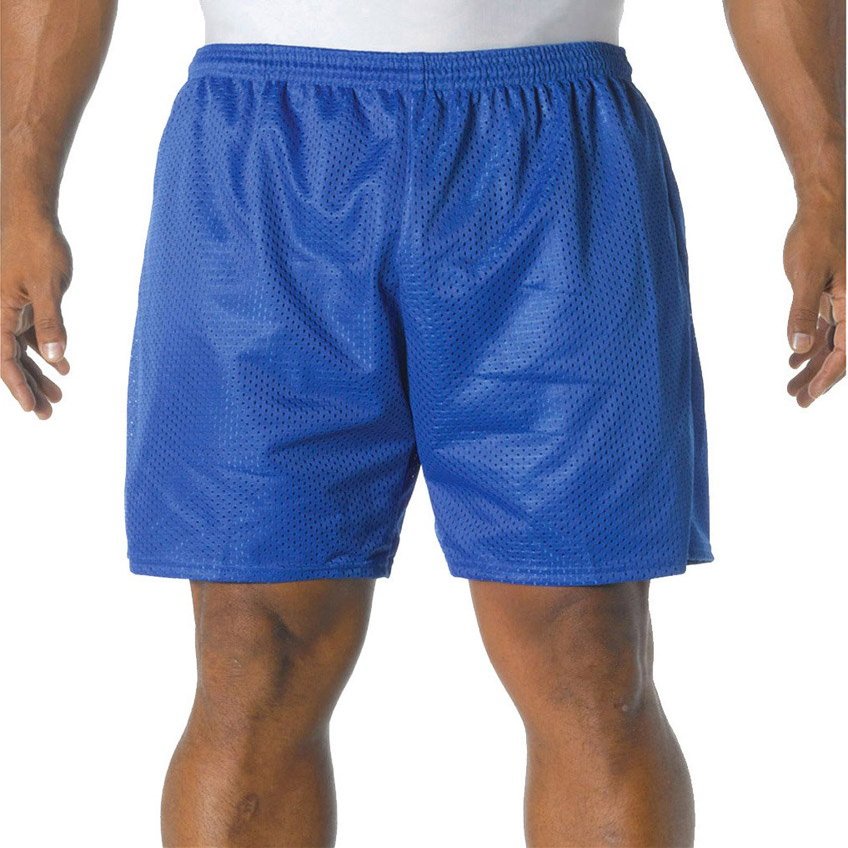 A4 Adult Comfort 7" Lined Tricot Mesh Wicking Short, Royal, Medium