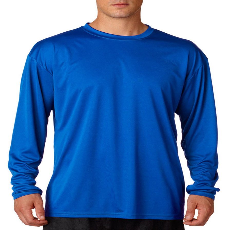 A4 Adult Cooling Performance Long-Sleeve T-Shirt, Royal, XXX-Large