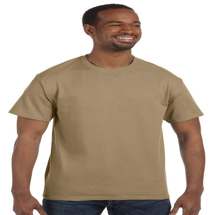 Jerzees Men's Heavyweight Crewneck T-Shirt, Khaki, Small