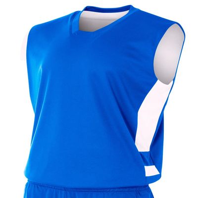 A4 Youth Reversible Speedway Muscle T-Shirt, Royal/Wht, X-Large