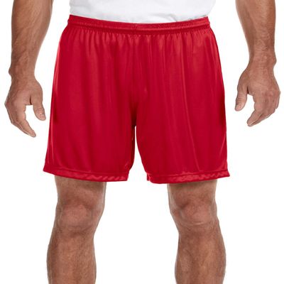 A4 Adult 7" Ultra Tight Performance Interlock Short, Scarlet Red, Large