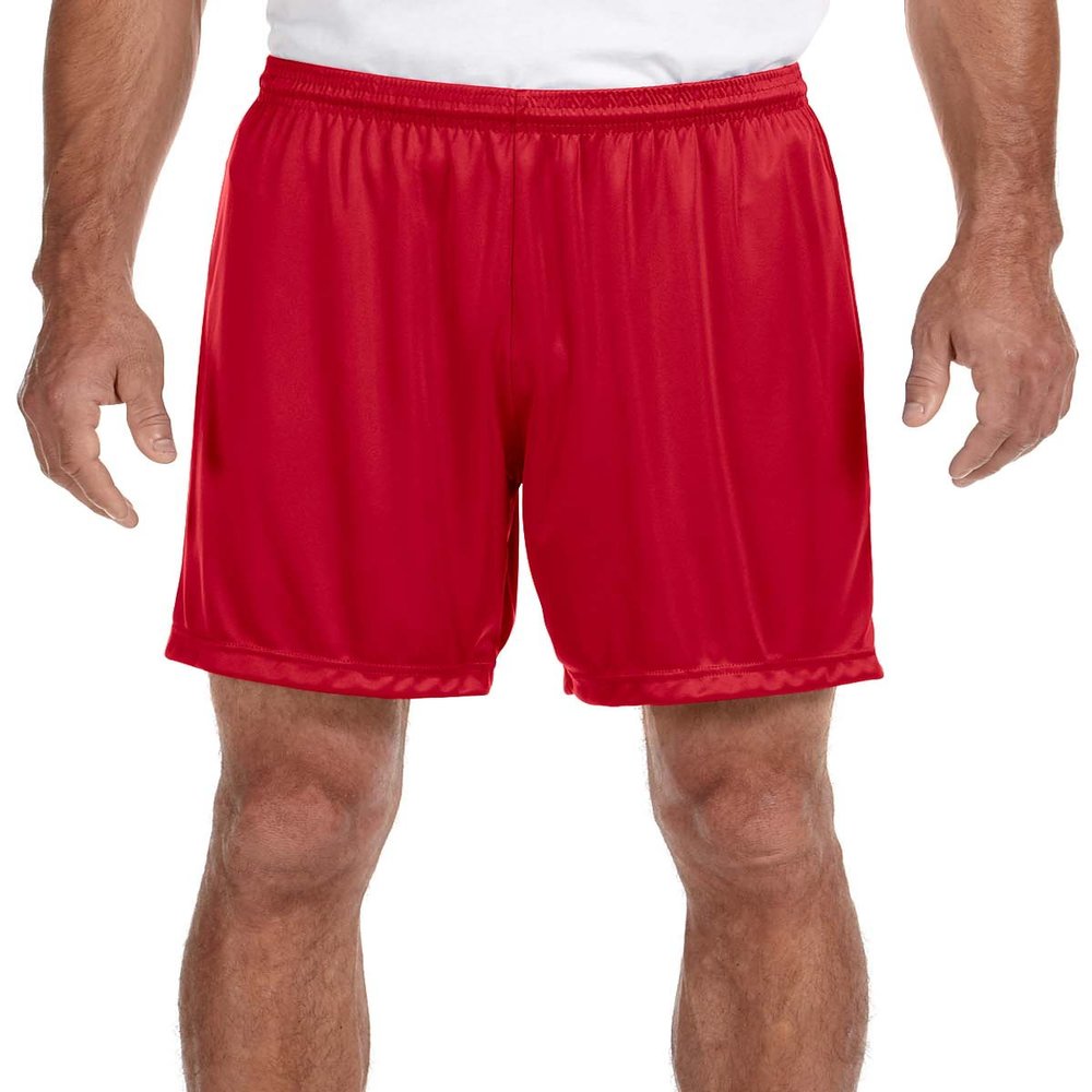 A4 Adult 7" Ultra Tight Performance Interlock Short, Scarlet Red, Large