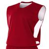 A4 Youth Reversible Speedway Muscle T-Shirt, Cardinal/Wht, Large