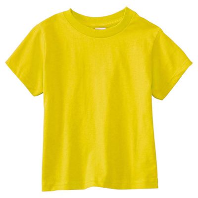 RABBIT SKINS Juvenile Jersey T-Shirt, Yellow, 5/6T