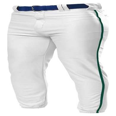 A4 Adult Pro Style Elastic Bottom Baseball Pant, Wht/Forest, X-Large