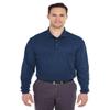 UltraClub Adult Cool & Dry Long-Sleeve Mesh Piqu Polo M NAVY view 1