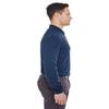 UltraClub Adult Cool & Dry Long-Sleeve Mesh Piqu Polo M NAVY view 3