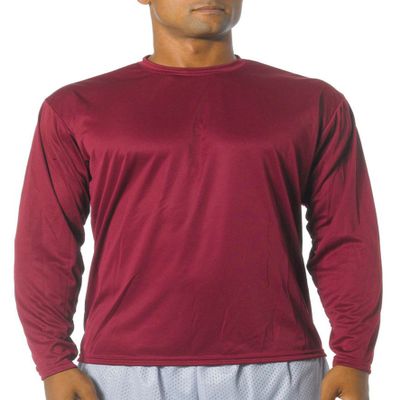 A4 Adult Cooling Performance Long-Sleeve T-Shirt, Cardinal, XX-Large