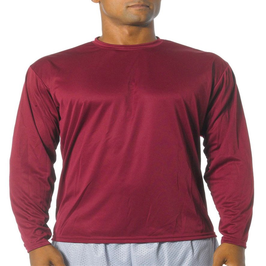 A4 Adult Cooling Performance Long-Sleeve T-Shirt, Cardinal, XX-Large