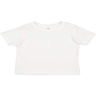 RABBIT SKINS Infant Fine Topstitch Ribbed Collar T-Shirt, Wht, 24 Months