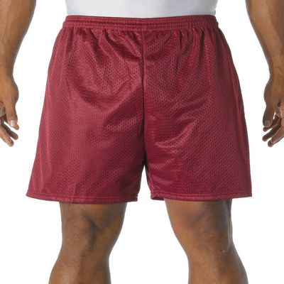 A4 Adult Comfort 7" Lined Tricot Mesh Wicking Short, Cardinal, Large