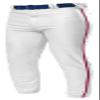 A4 Adult Pro Style Elastic Bottom Baseball Pant, Wht/Cardinal, X-Large view 1
