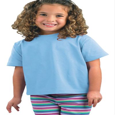 RABBIT SKINS Juvenile Jersey T-Shirt, Light Blue, 7T