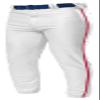A4 Adult Pro Style Elastic Bottom Baseball Pant, Wht/Scarlet Red, Small view 1
