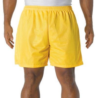 A4 Adult Comfort 7" Lined Tricot Mesh Wicking Short, Gold, XXXX-Large