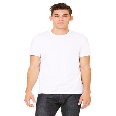 Canvas Bella Unisex Shoulder Taping Jersey T-Shirt, Solid Wht Blend, Small