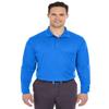UltraClub Adult Cool & Dry Long-Sleeve Mesh Piqu Polo 3XL ROYAL view 1