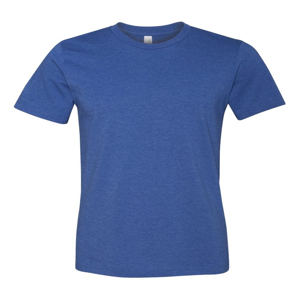 Canvas Bella Unisex Shoulder Taping Jersey T-Shirt, Hthr True Royal, Large