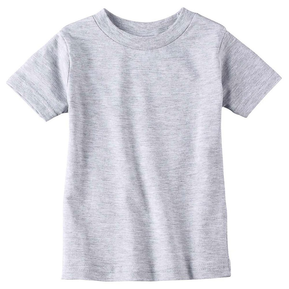 RABBIT SKINS Infant Fine Topstitch Ribbed Collar T-Shirt, HTHR, 18 Months