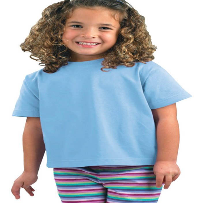 RABBIT SKINS Juvenile Jersey T-Shirt, Light Blue, 5/6T