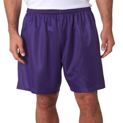 A4 Adult Comfort 7" Lined Tricot Mesh Wicking Short, Purple, XXX-Large