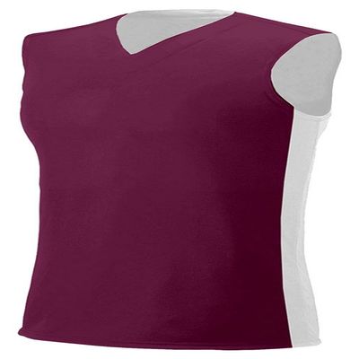 A4 Reversible Moisture Management Muscle, Maroon/Wht, Large