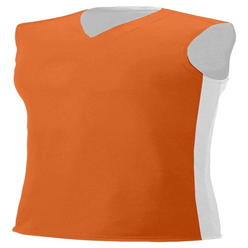 A4 Reversible Moisture Management Muscle, Orange/Wht, Large