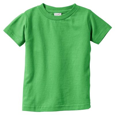 Rabbit Skins Infant Fine Topstitch Ribbed Collar T-Shirt, Apple, 18 Months