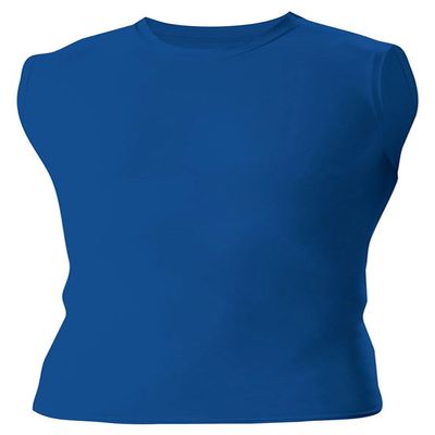 A4 4-Way Stretch Compression Performance Muscle T-Shirt, Royal, X-Large