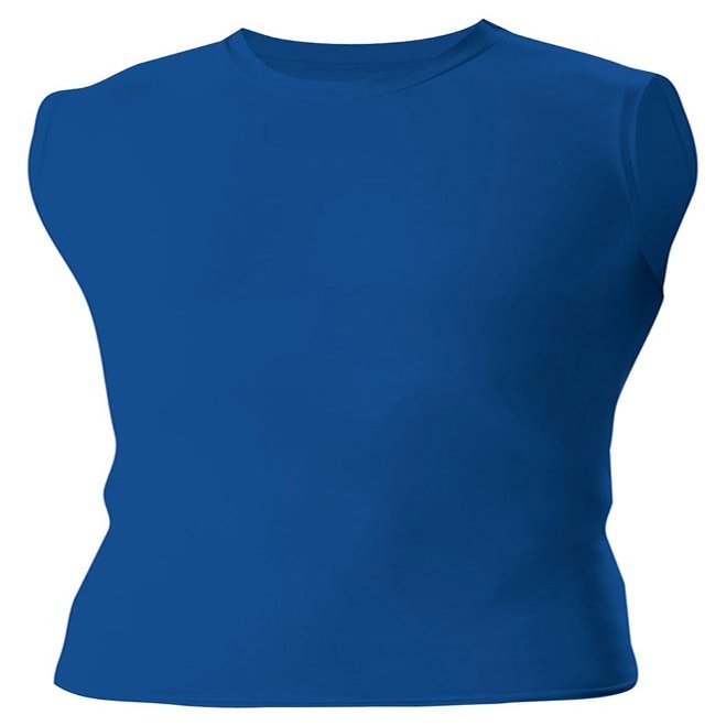 A4 4-Way Stretch Compression Performance Muscle T-Shirt, Royal, X-Large