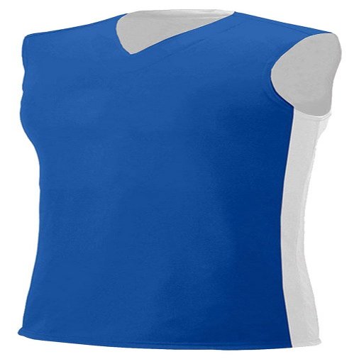 A4 Reversible Moisture Management Muscle, Royal/Wht, X-Small