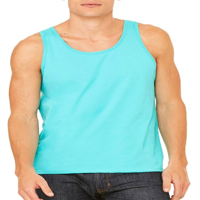 Canvas Bella Comfort Scoop-Neck Jersey Tank Top, Teal, X-Large