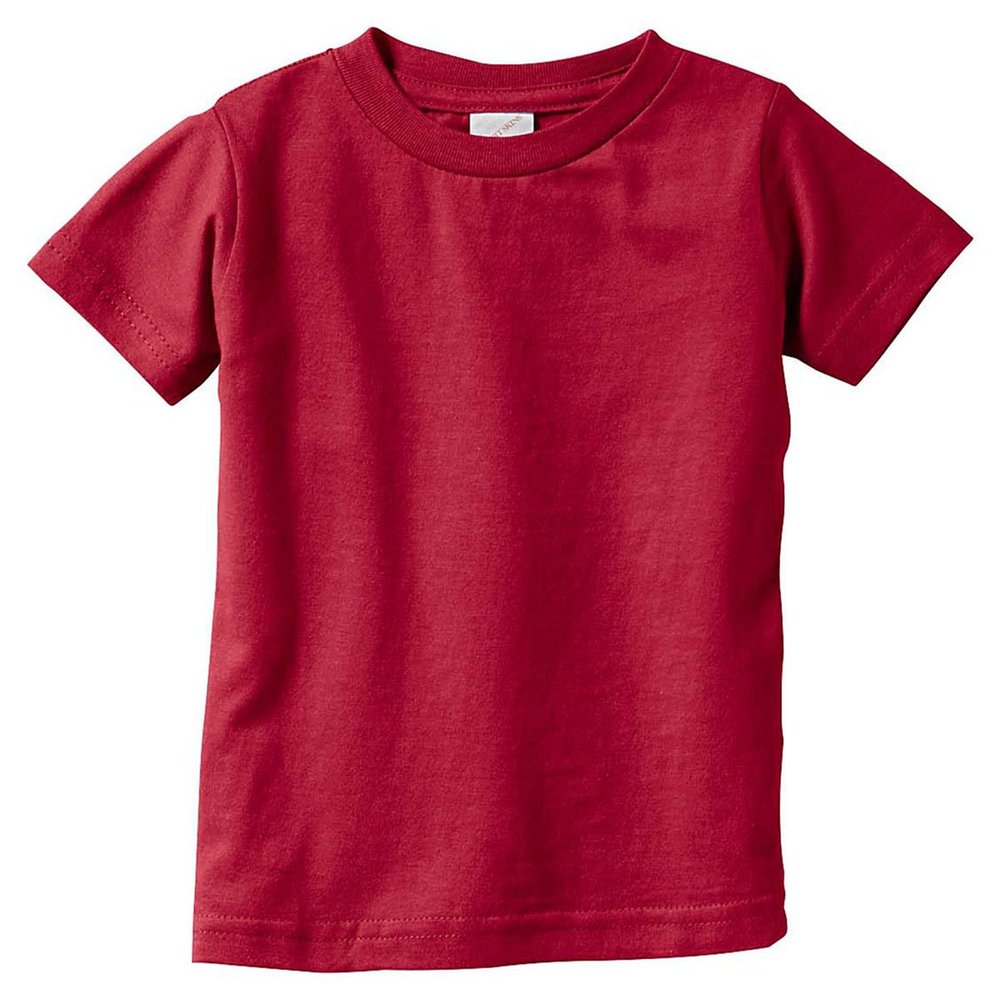 RABBIT SKINS Infant Fine Topstitch Ribbed Collar T-Shirt, Garnet, 24 Months